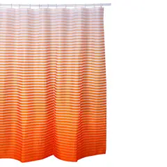 CASA BONITA - Cortina de Baño Rayas Estampadas 180x180cm Naranja