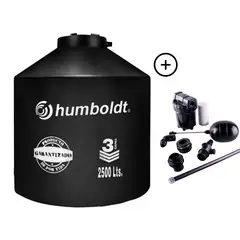 HUMBOLDT - Tanque de Agua Negro 2500 L + Accesorios