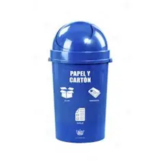 REYPLAST - Papelera Polipropileno Azul 54.4 L