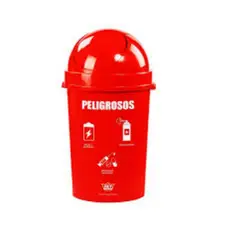 REYPLAST - Papelera Polipropileno Rojo 54.4 L