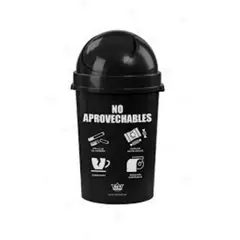 REYPLAST - Papelera Polipropileno Negro 54.4 L