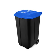 REYPLAST - Papelera Polipropileno Negro Y Azul 170 L