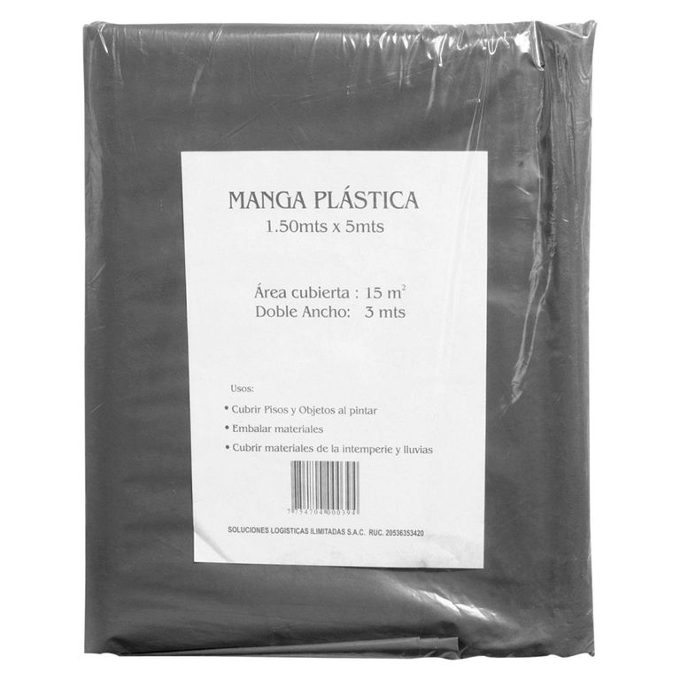 Manga Plástica Negro Cortada 3x5m