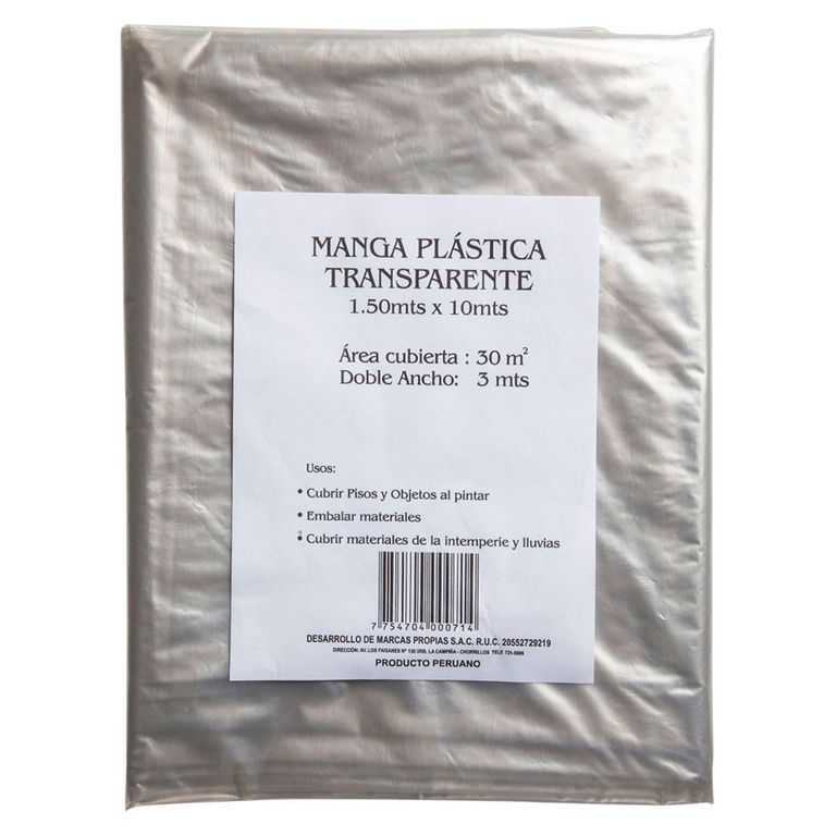 Manga Plástica Transparente Cortada 3x10m