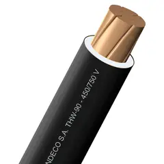 INDECO - Cable THW-90 Plus 450/750V 6 AWG Negro 100 Metros