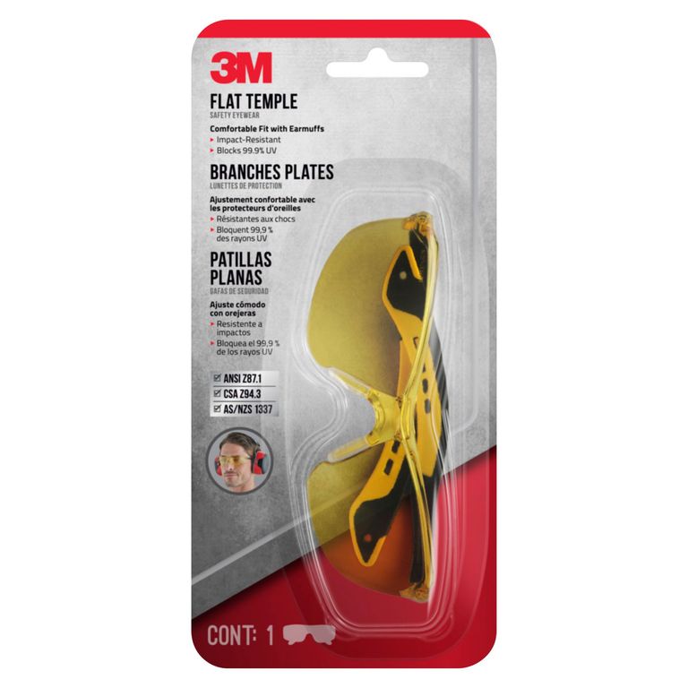 Lentes de Seguridad 3M Alto Impacto Luna Amarilla