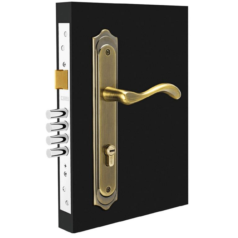 Cerradura de Embutir Principal Clásica Bronce Antiguo Izq Cantol