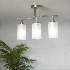 CASA BONITA - Lámpara de Techo Cromo 3L E27 Blanco