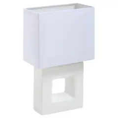 CASA BONITA - Lámpara de Mesa Quadrada 1L E27 Blanco
