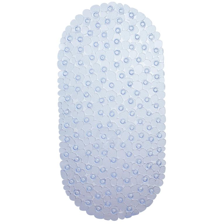 Piso de Baño Rectangular Pebble 35x70cm Azul Claro