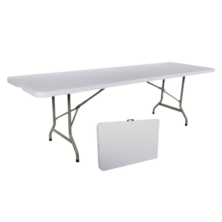 Mesa Plegable Rectangular Blanco 244CM