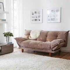 JUST HOME COLLECTION - Sofá Cama Futón 3 Cuerpos Pillow Almendra