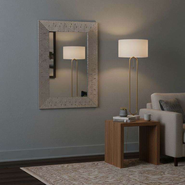 Espejo Decorativo Rectangular Plateado 50x70cm