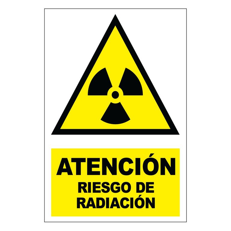 Señal de Riesgo Radioactivo 15x22.5 cm.