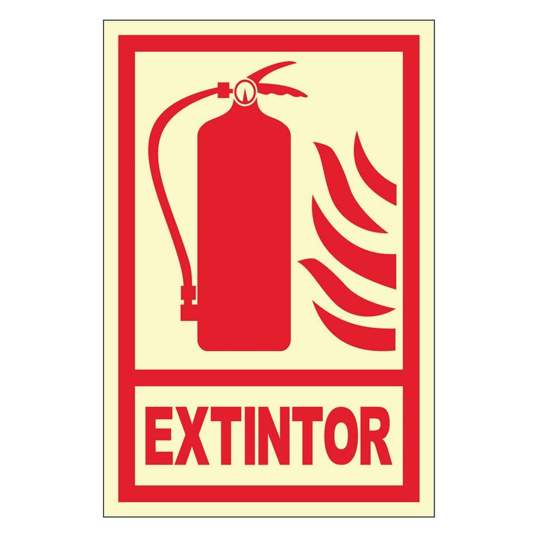Señal de Extintor Fotoluminiscente 20x30 cm.