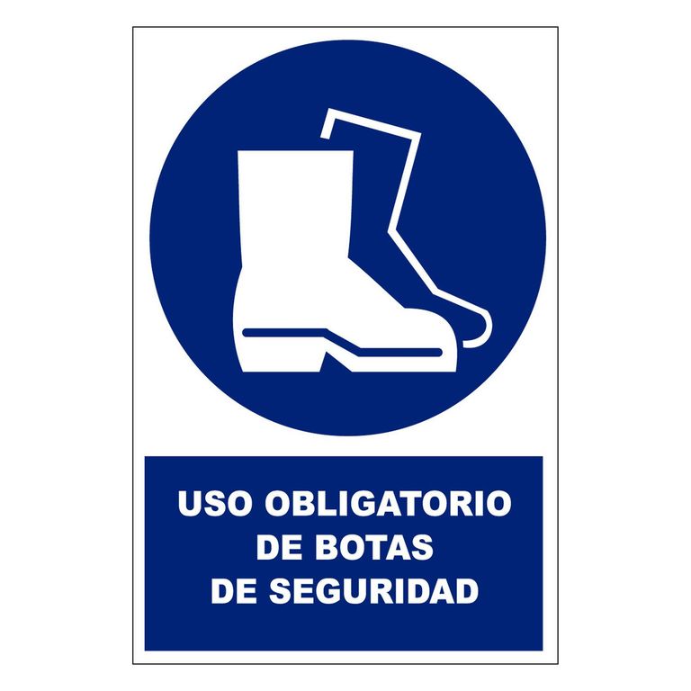 Señal de Vinil de Uso de Botas de Seguridad 20x30 cm.
