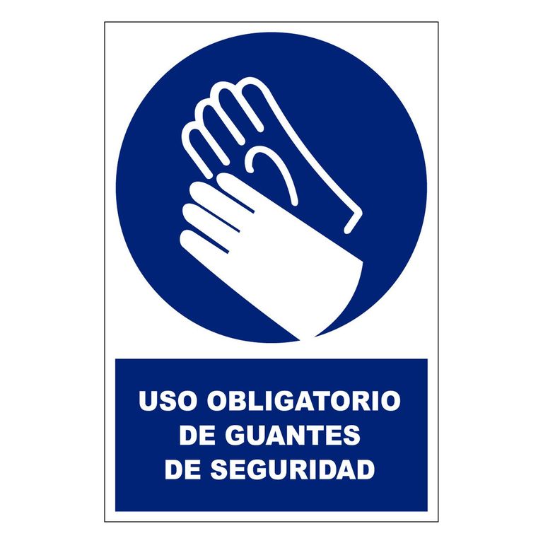 Señal de Vinil de Uso de Guantes 20x30 cm.