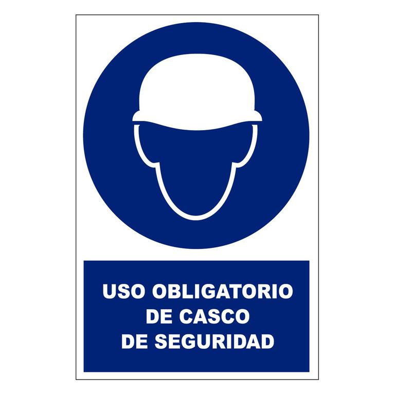 Señal de Vinil de Uso de Casco 20x30 cm.