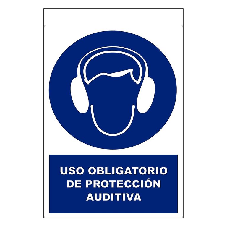Señal de Vinil de Use Protección Auditiva 20x30 cm.