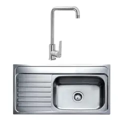 TEKA - Lavadero de Cocina Acero Inoxidable 1 Poza con Escurridor 51x90cm + Monocomando de Cocina IN 994