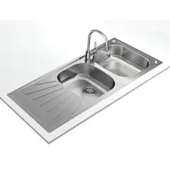 TEKA - Lavadero de Cocina Inox Starbright 80 2 Pozas con Escurridero 116cm