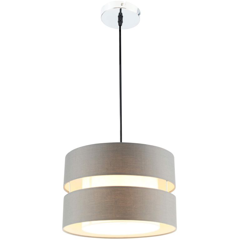Lámpara Colgante de Techo 1 Luz Tela Gris