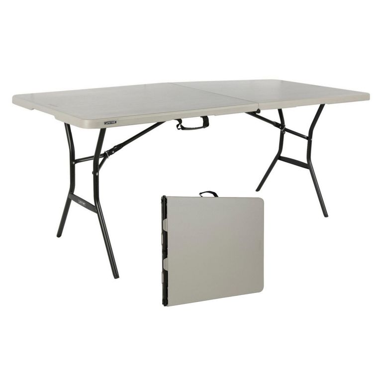 Mesa Plegable Rectangular Gris 180CM