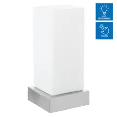 CASA BONITA - Lámpara de Mesa 1 Luz LED Integrado Toque Blanca/Plateada