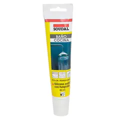 SOUDAL - Silicona Transparente baños y cocinas 82 ml