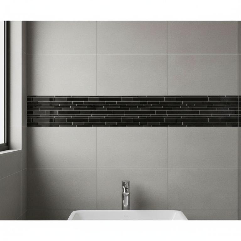 Malla decorativa Negro y gris 30x30cm