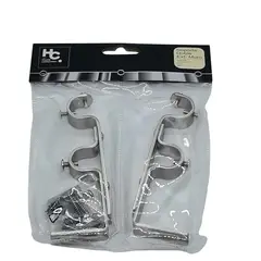 JUST HOME COLLECTION - Soporte doble Muro fierro plateado 19/19mm (2un)