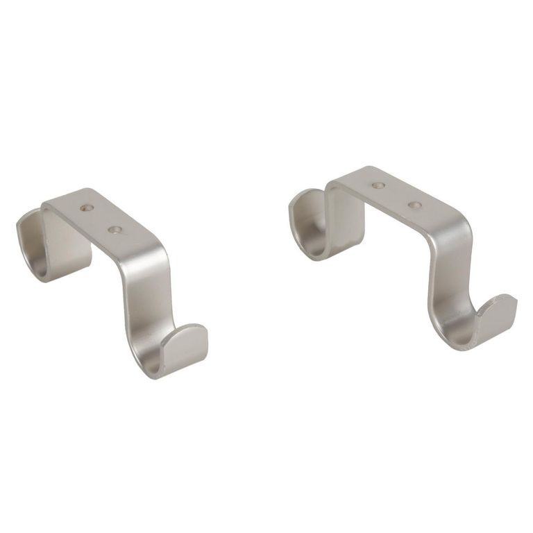 Soporte doble Techo fierro plateado 19mm (2un)