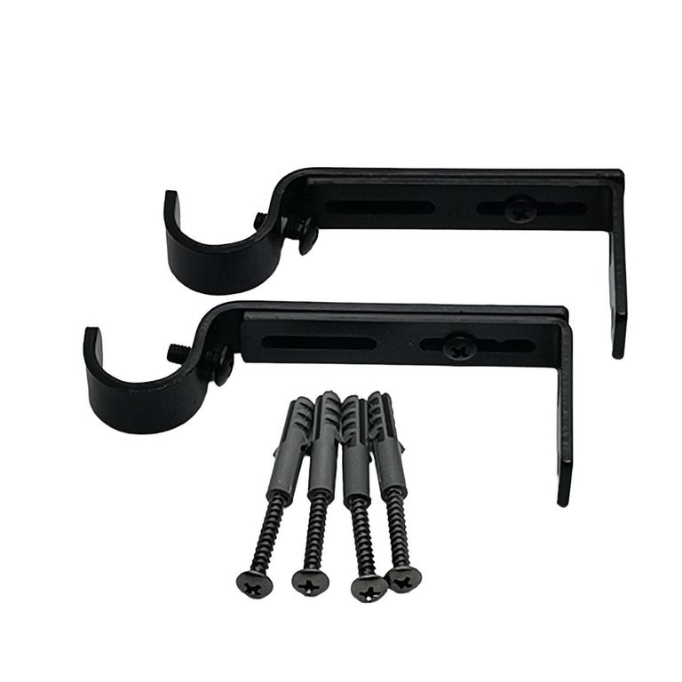 Soporte simple Muro fierro negro 19mm (2un)