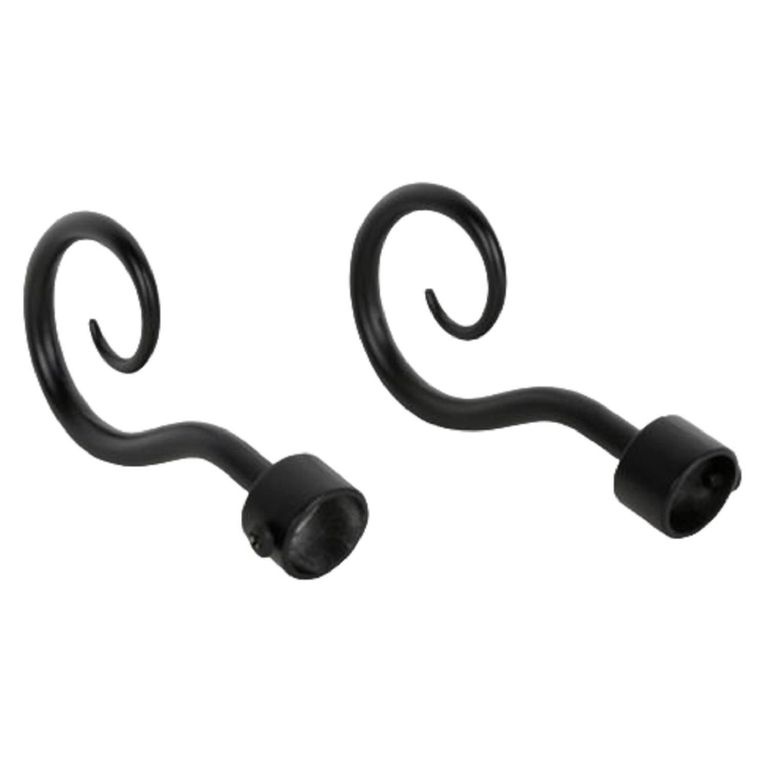 Terminal Gancho fierro negro 19mm (2un)