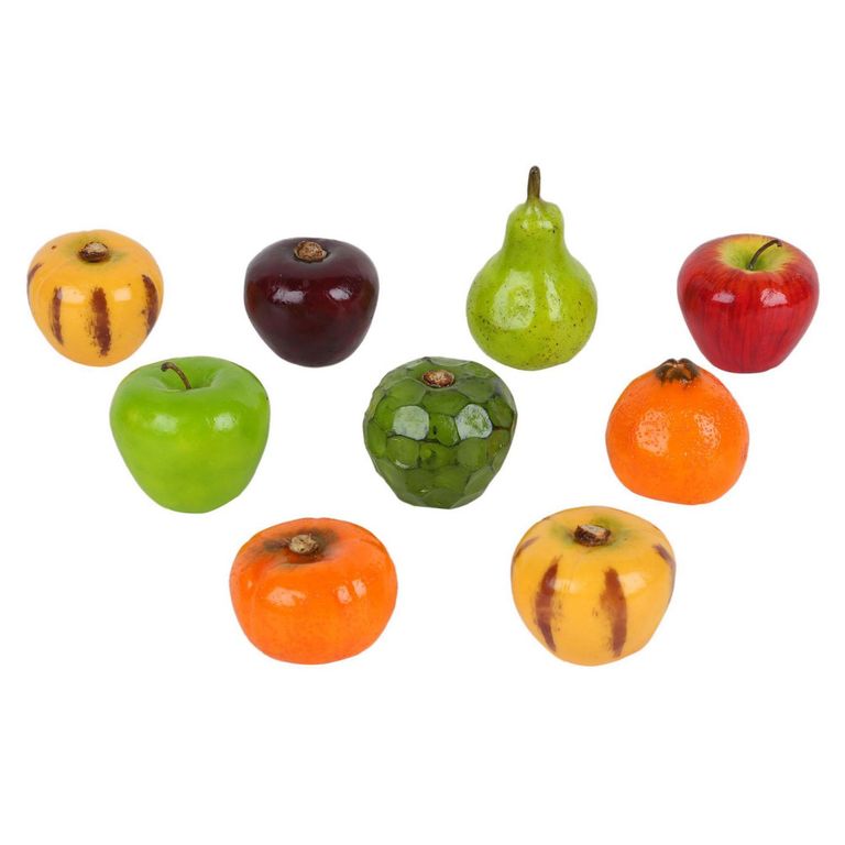 Set de 9 Frutas Decorativas Plástico
