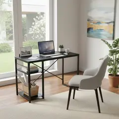 JUST HOME COLLECTION - Escritorio Negro de Vidrio