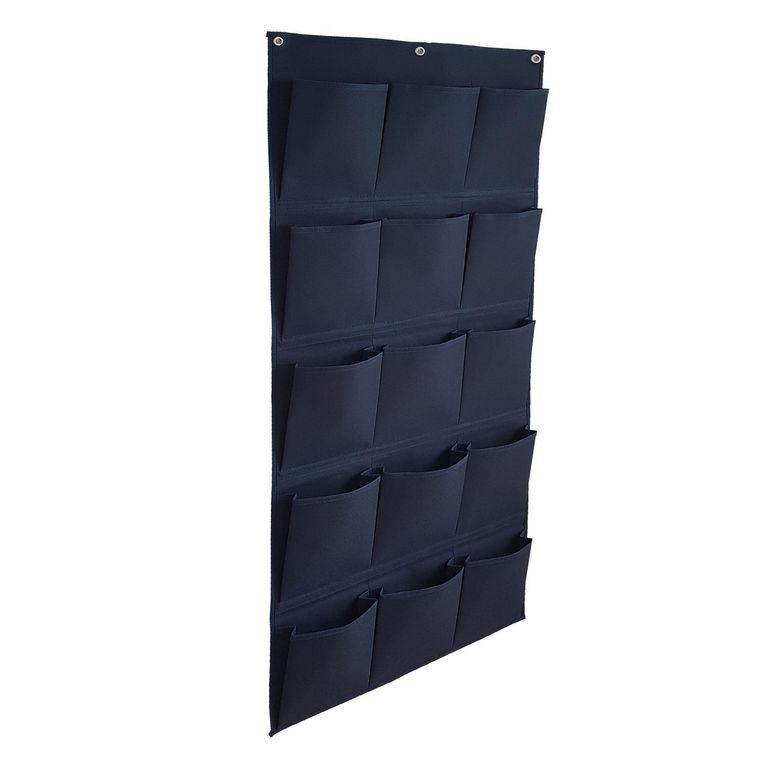 Zapatera Vertical Lona 15 Pares Azul