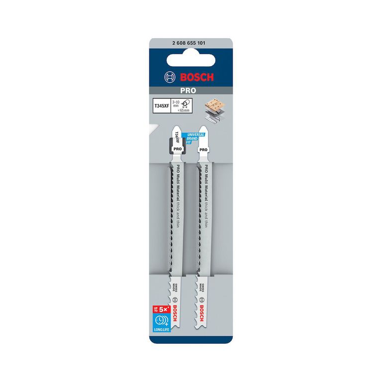 Hoja de sierra - Set de 2 hojas T345XF Progressor para madera y metal Bosch