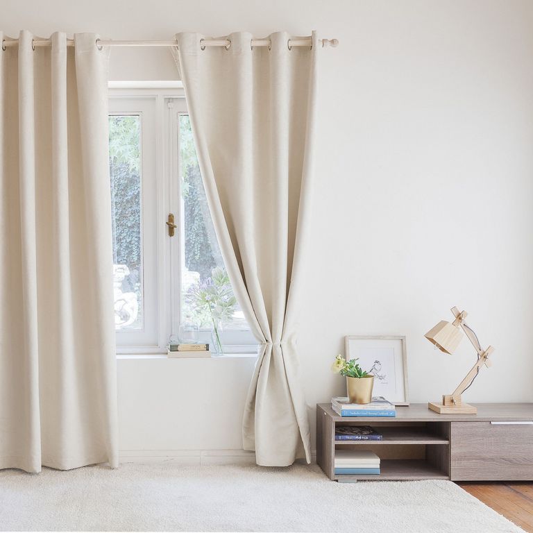 Cortina de Tela Suede 140x220cm Crema
