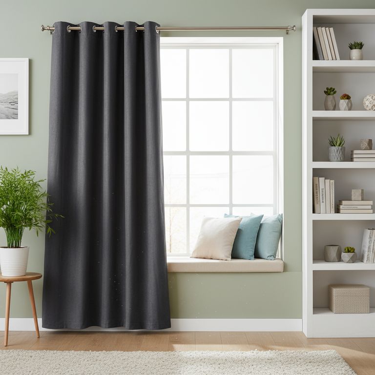 Cortina de Tela Suede 140x220cm Negro