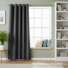 JUST HOME COLLECTION - Cortina de Tela Suede 140x220cm Negro