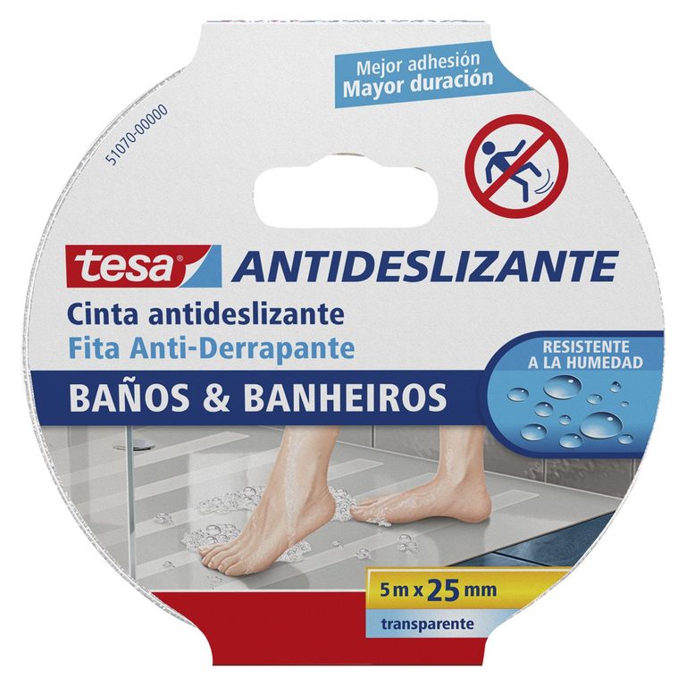 Cinta Antideslizante Baños TESA 25 mm. x 5 m.