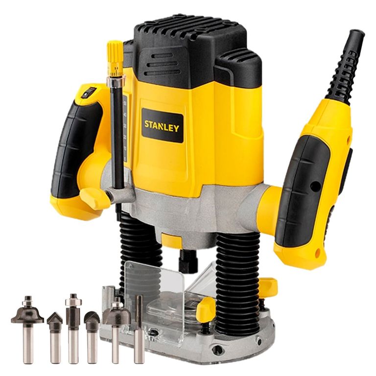 Fresadora Ruteadora Eléctrica 1200 W + 6 Fresas SRR1200 Stanley