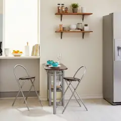 CASA BONITA - Juego de Comedor 2 Sillas Auxiliar Wengue