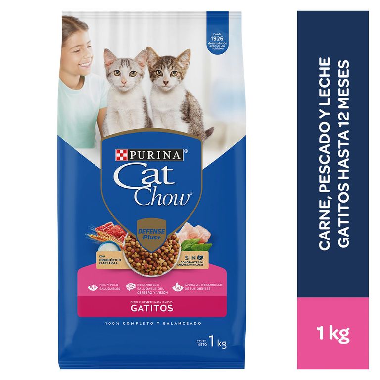 Cat Chow Cachorros Croquetas para Gatos 1kg Pescado, Carne