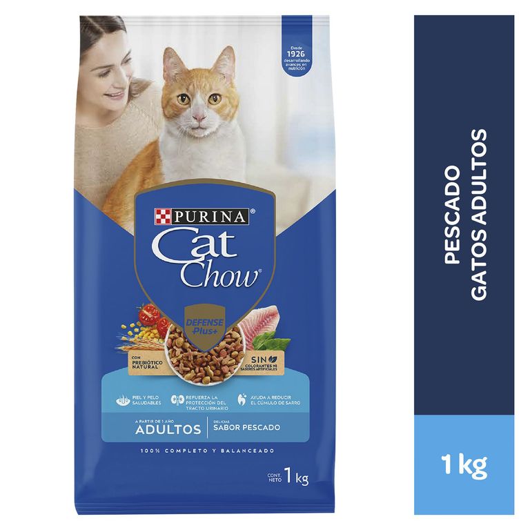 Cat Chow Adultos Croquetas para Gatos 1 kg Pescado, Mariscos