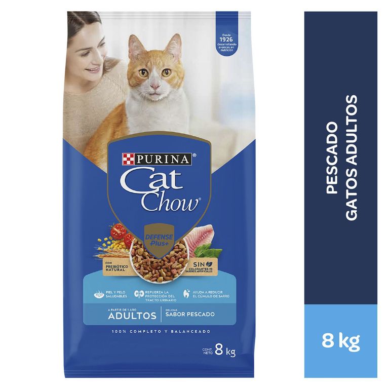 Cat Chow Adultos Croquetas para Gatos 8kg Pescado, Mariscos