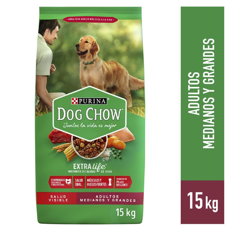 Dog Chow Adultos Raza Mediana y Grande Croquetas Perros 15kg