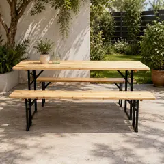 KLIMBER - Juego de Comedor de Madera para Terraza/Picnic