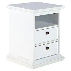 TVILUM - Velador Paris 2 cajones blanco